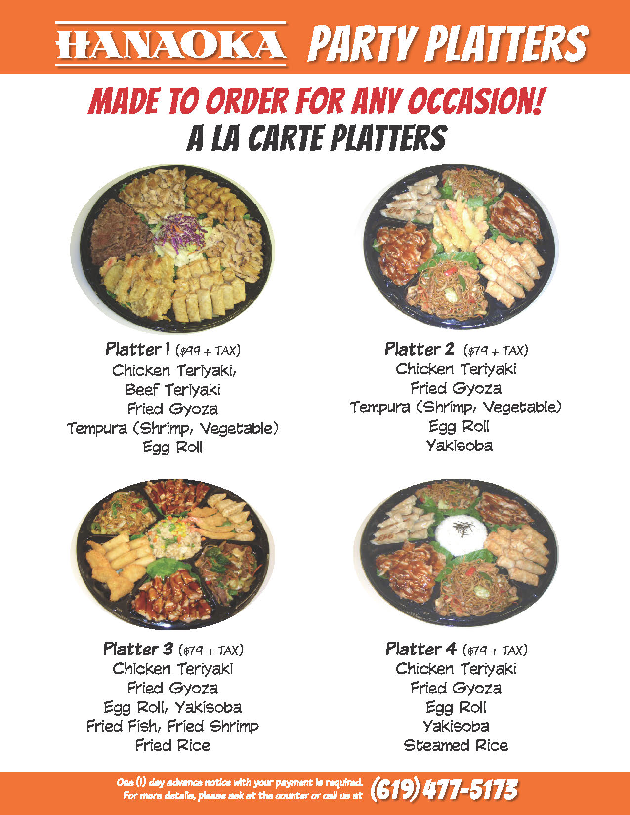 platter menu